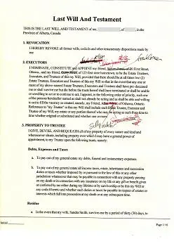 Customer question of the day – updating a Will