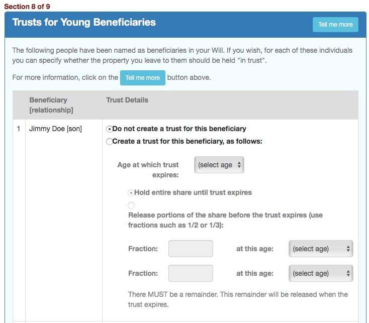 Trusts for minor beneficiaries