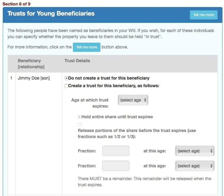 Trusts for minor beneficiaries