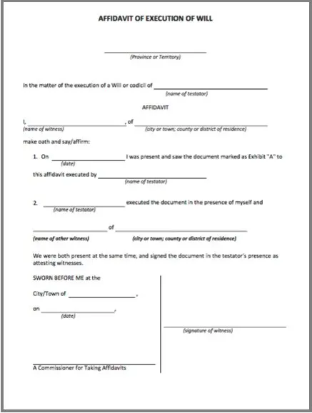 Affidavit of Execution