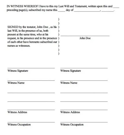 Signing a Will
