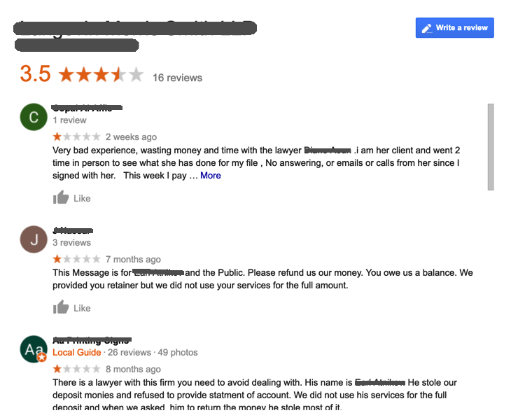 local lawyer reviews