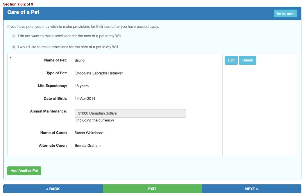 LegalWills.ca Pet Trusts